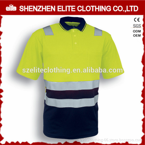 Newest Design High Quality Reflective Fluorescent Work Polo Shirts